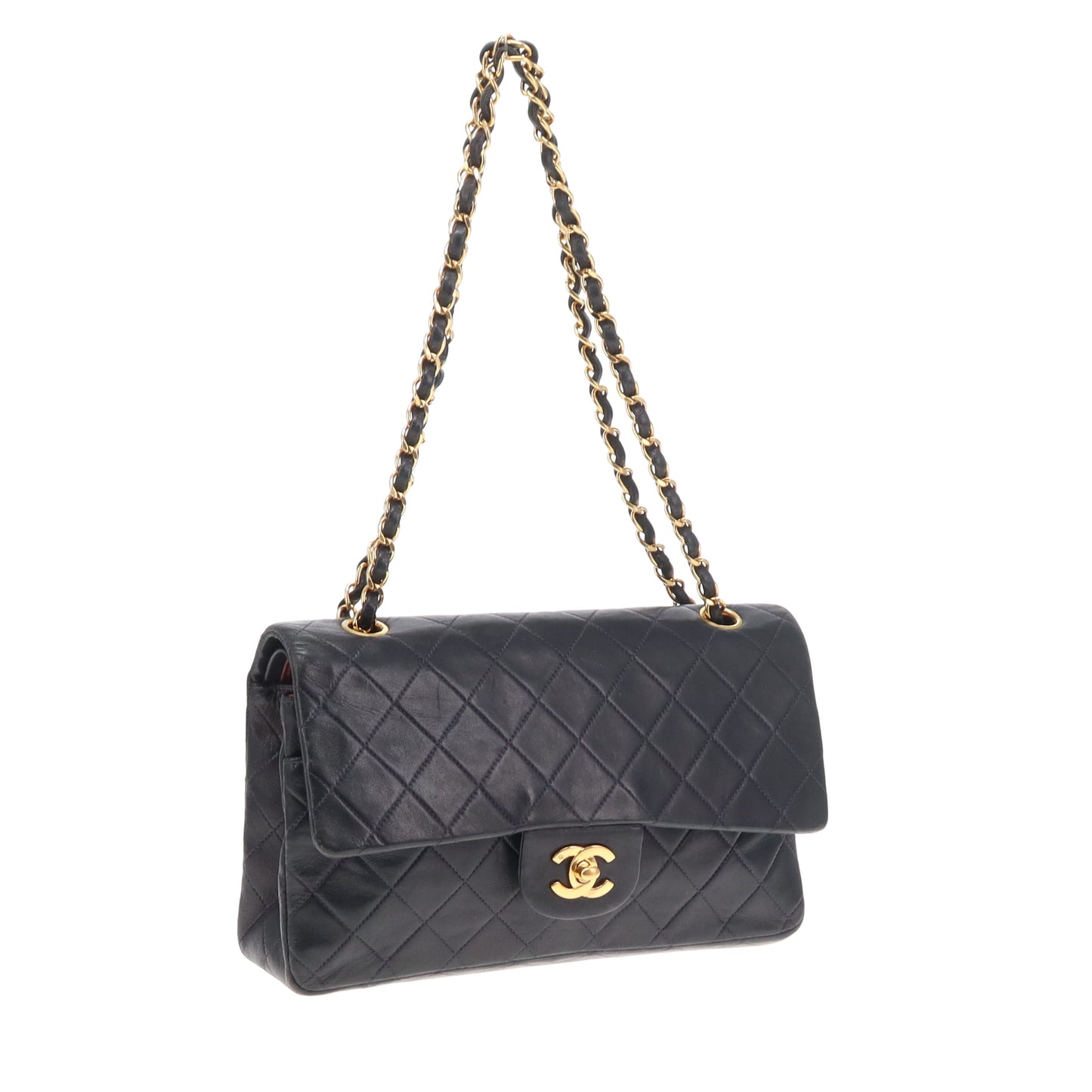 Chanel Classic Double Flap Medium Navy GHW 91/94