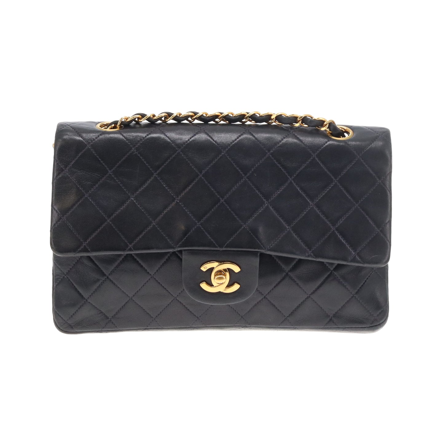 Chanel Classic Double Flap Medium Navy GHW 91/94