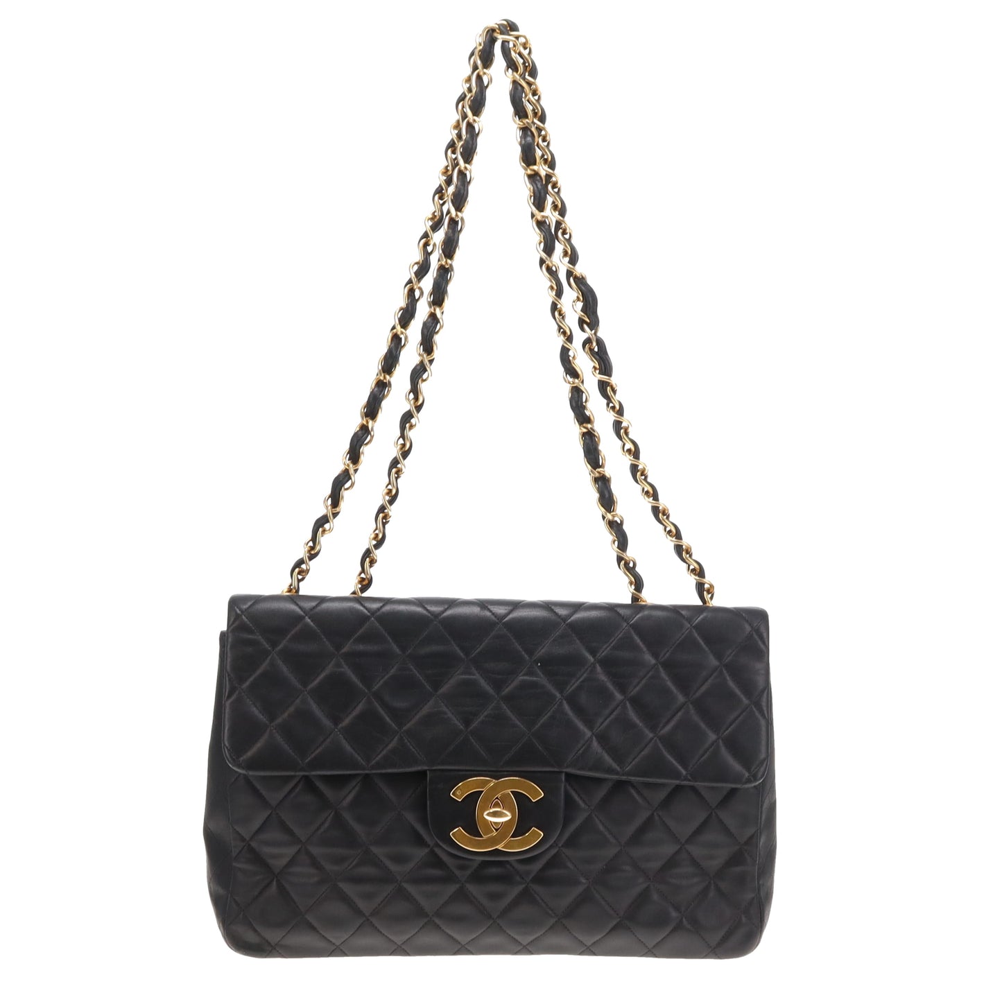Chanel Classic Jumbo Single Flap Vintage Black GHW 94/96