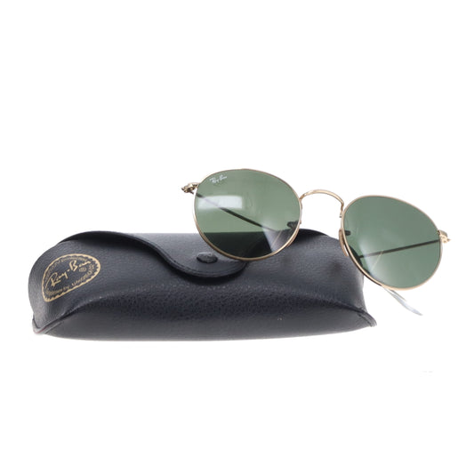 Ray-Ban Round Metal Sunglasses Gold/Green Lens