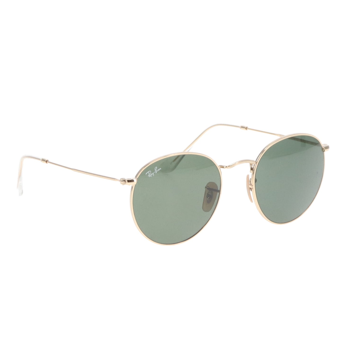 Ray-Ban Round Metal Sunglasses Gold/Green Lens