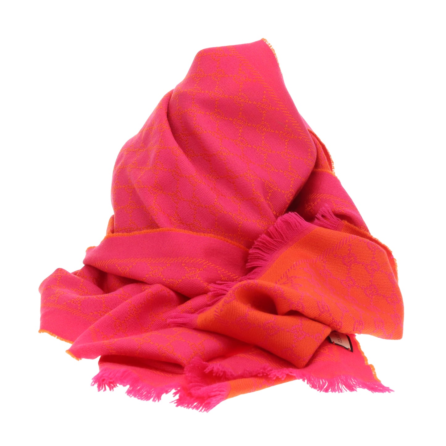 Gucci Scarf 100% Wool Pink/Orange