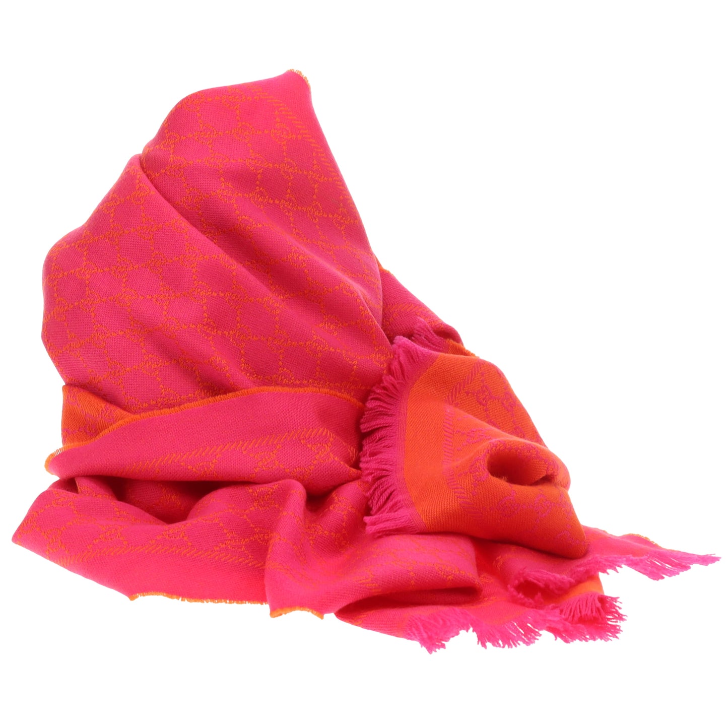 Gucci Scarf 100% Wool Pink/Orange
