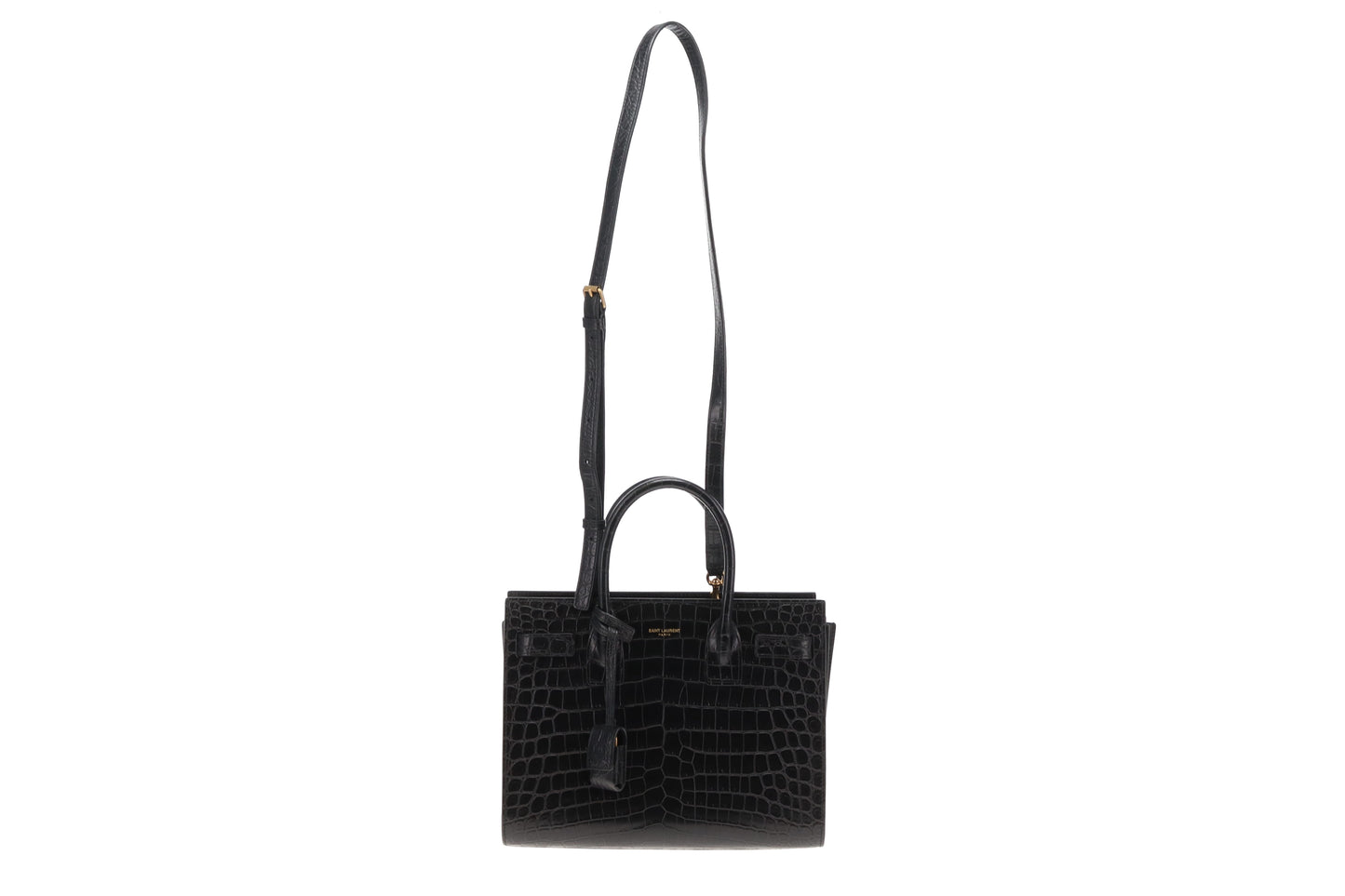 Saint Laurent Sac De Jour Baby Black Croc