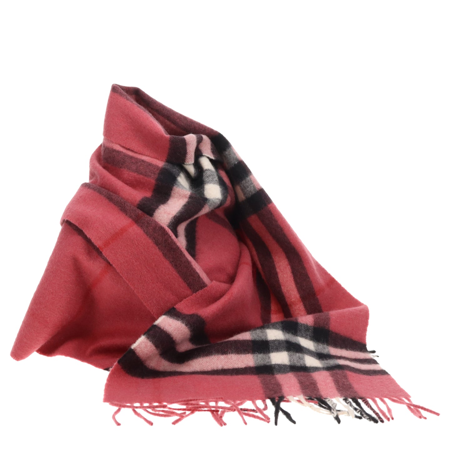 Burberry Check Scarf Pink 100% Cashmere