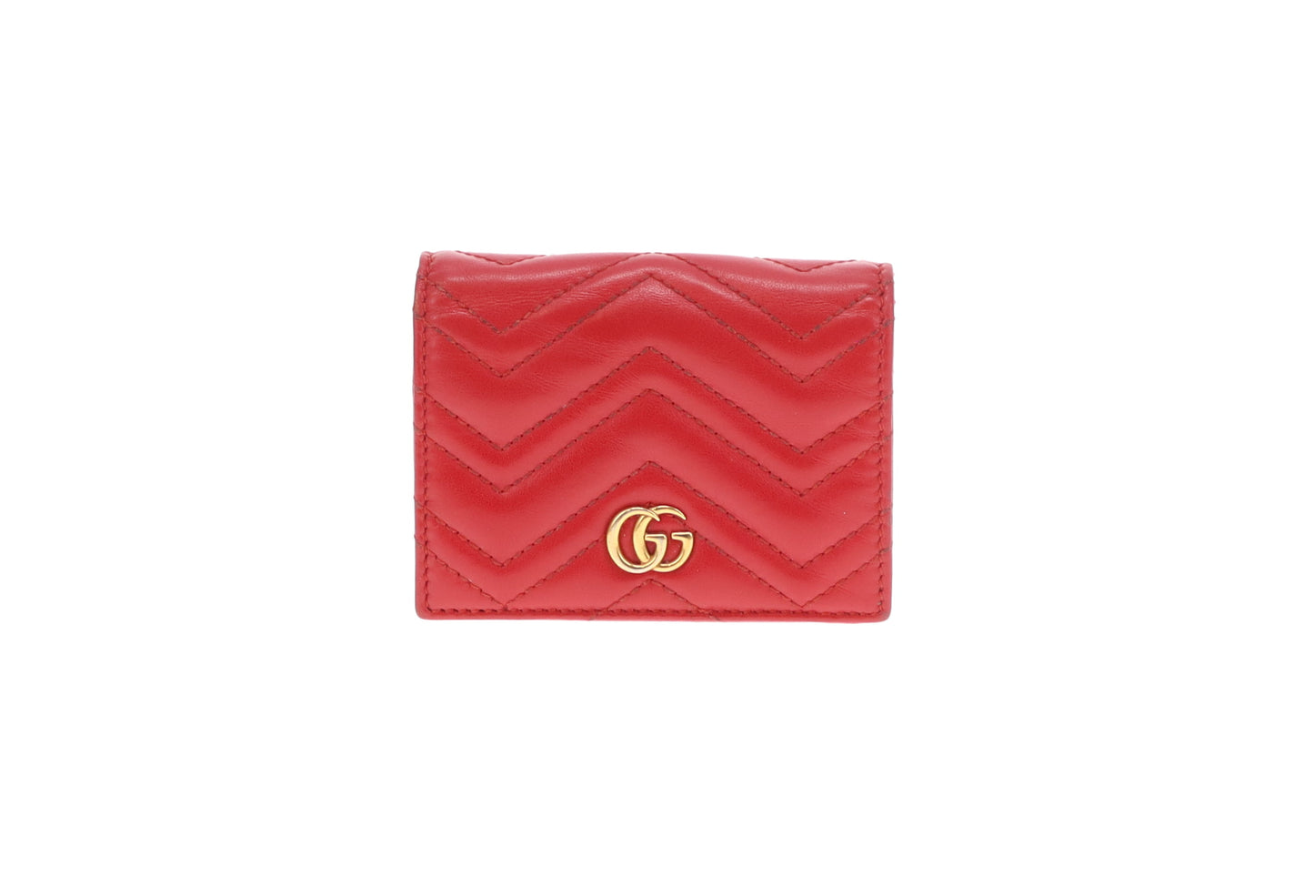 Gucci Marmont Card Case Red GHW