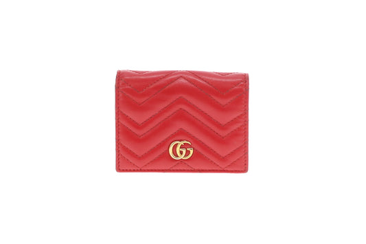 Gucci Marmont Card Case Red GHW