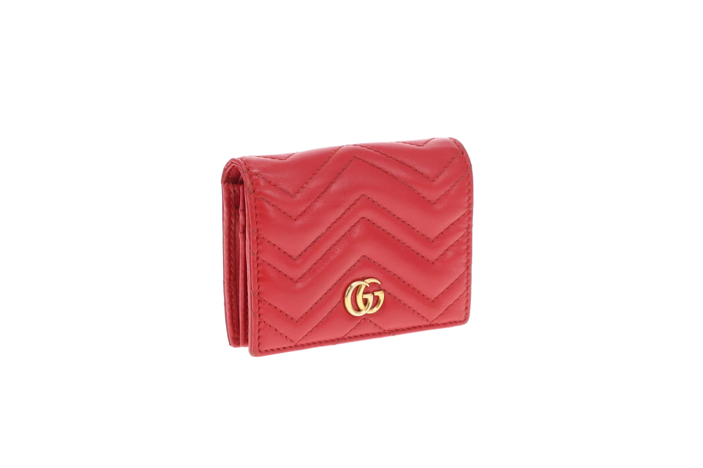 Gucci Marmont Card Case Red GHW