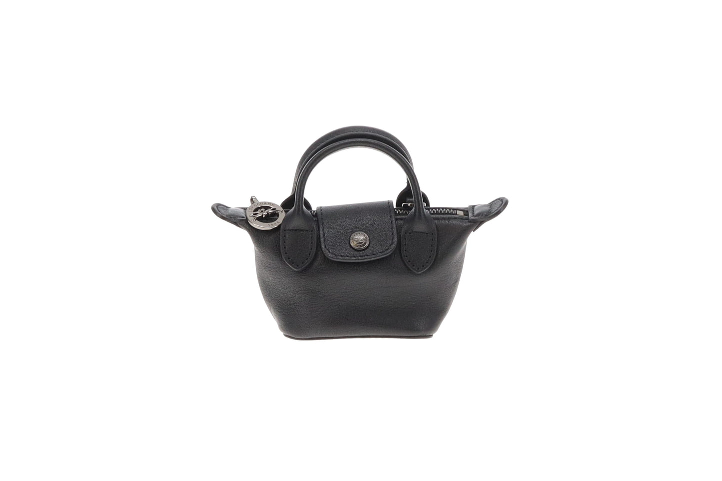 Longchamp Le Pliage Cuir Nano Crossbody Black