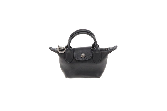 Longchamp Le Pliage Cuir Nano Crossbody Black