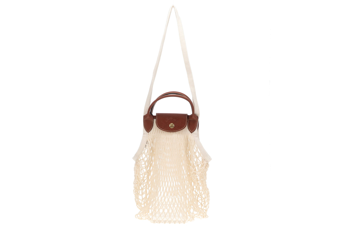 Longchamp Le Pliage Filet Ecru L Mesh Bag
