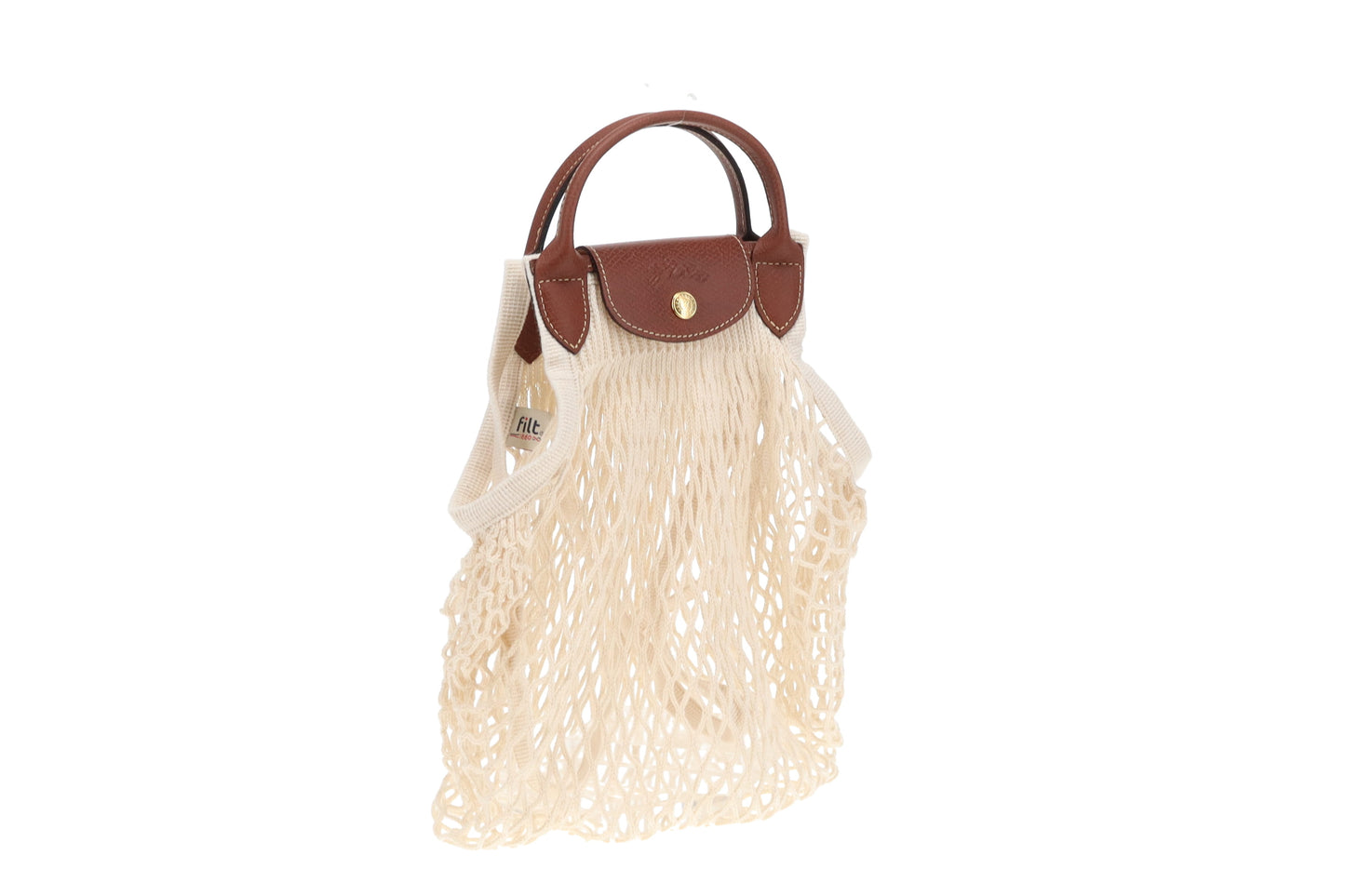 Longchamp Le Pliage Filet Ecru L Mesh Bag