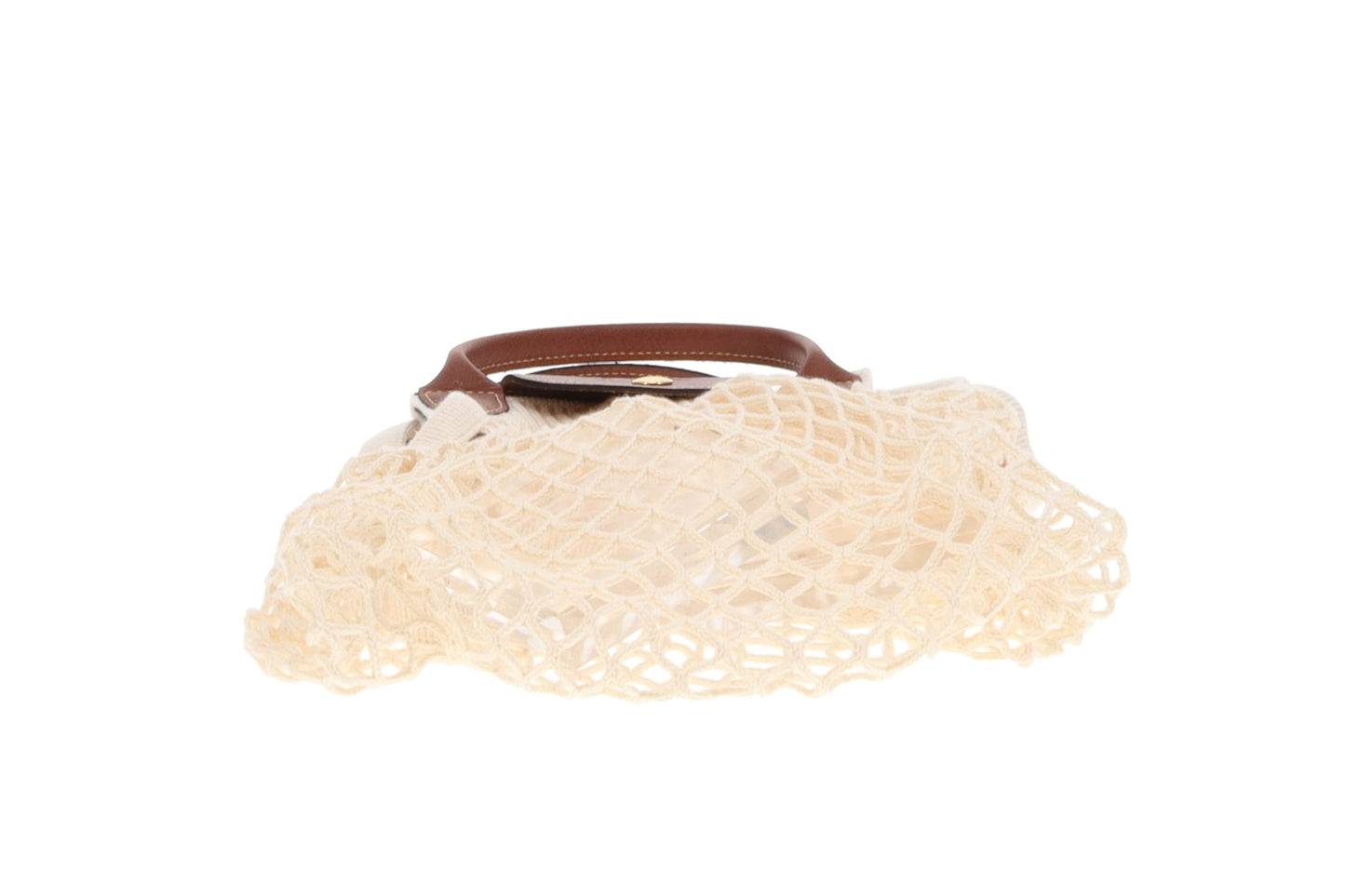 Longchamp Le Pliage Filet Ecru L Mesh Bag