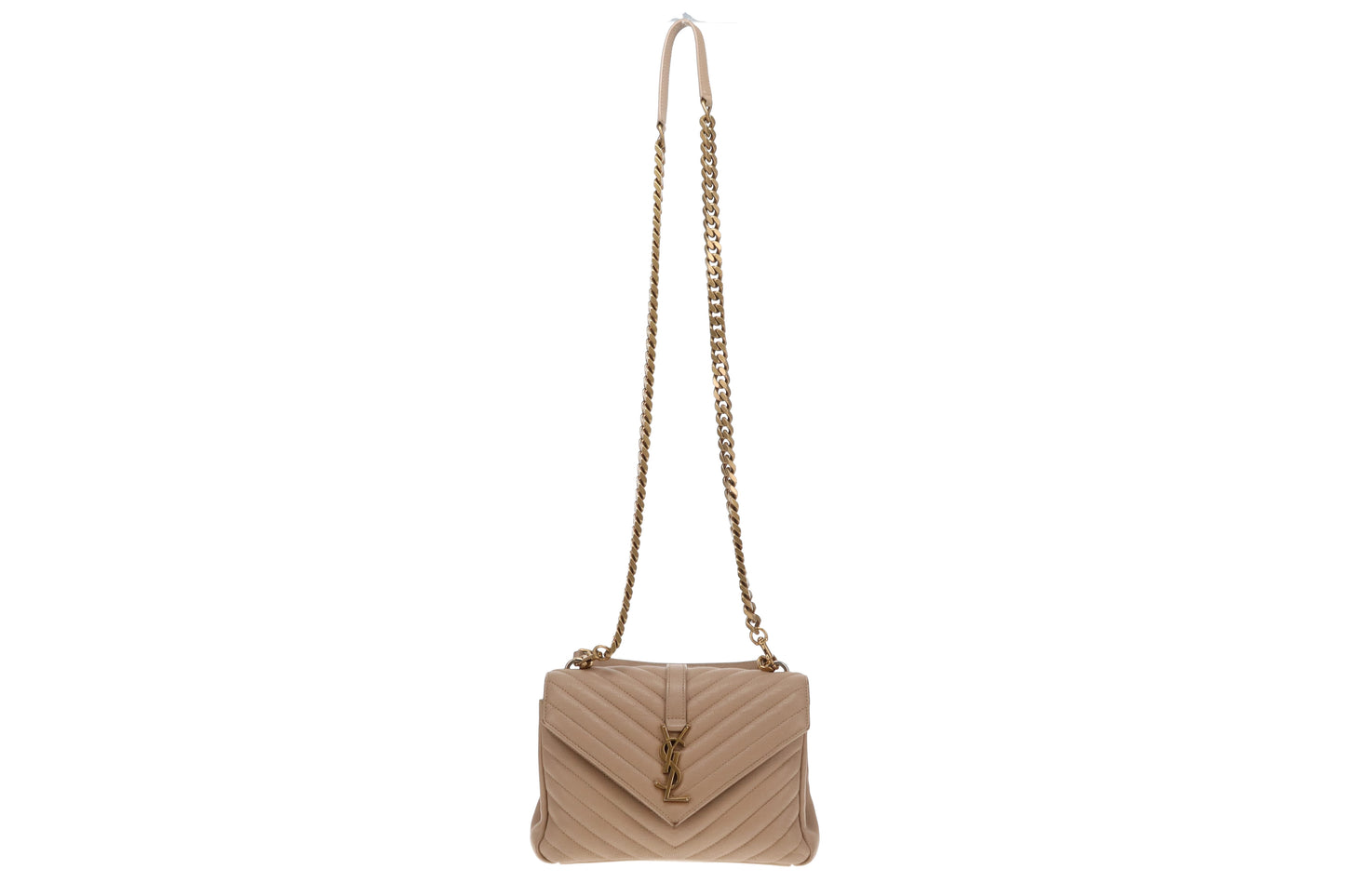 Saint Laurent College Bag Medium Dark Beige GHW 2023