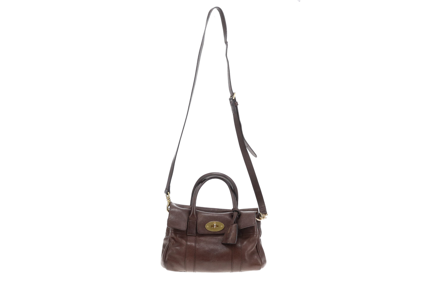 Mulberry Bayswater Satchel with Strap Dark Brown Leather