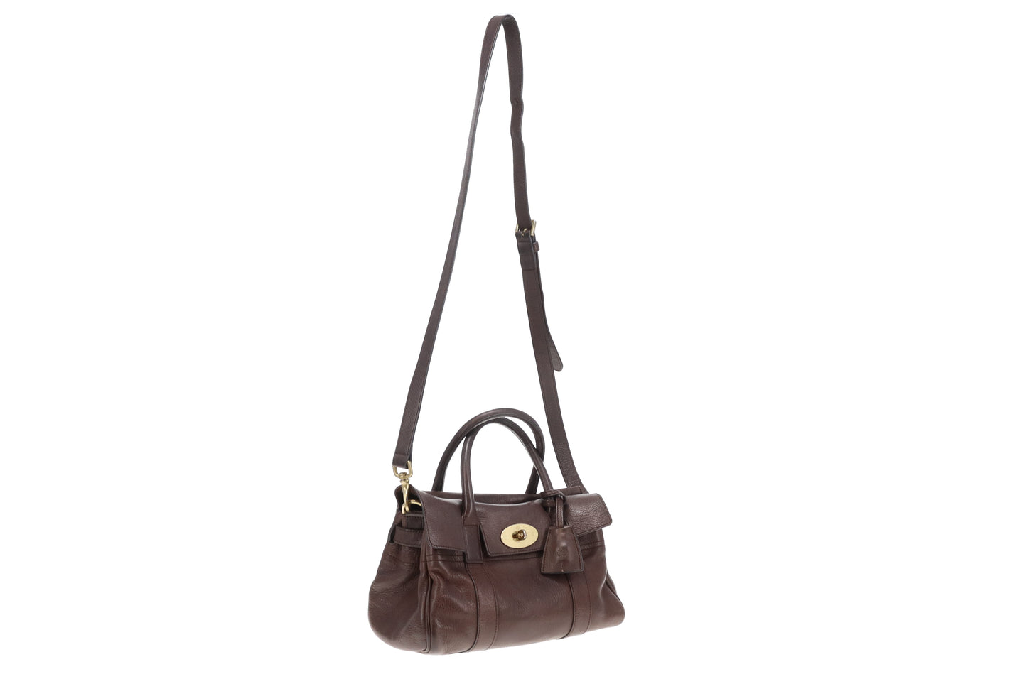 Mulberry Bayswater Satchel with Strap Dark Brown Leather