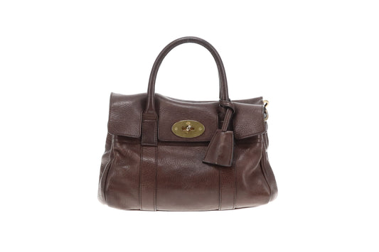 Mulberry Bayswater Satchel with Strap Dark Brown Leather