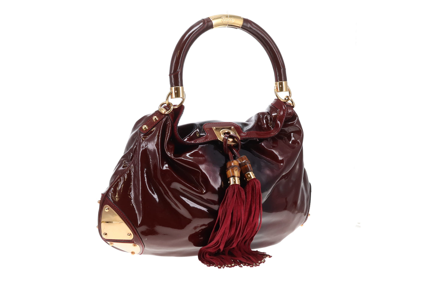 Gucci Indy Hobo Patent Ombre Burgundy