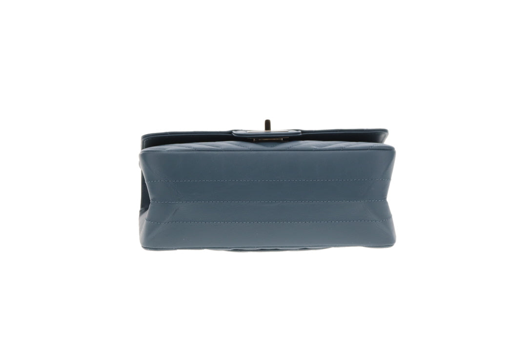Chanel 2.55 Reissue Flap Bag In Aged Calfskin Chevron Blue 2023