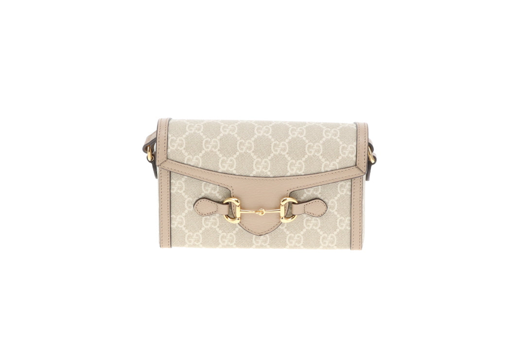 Gucci Horsebit 1955 Mini Bag Beige GG