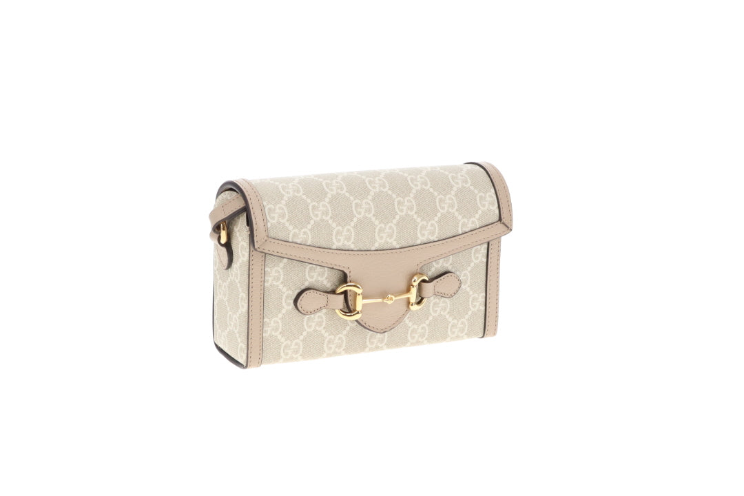 Gucci Horsebit 1955 Mini Bag Beige GG