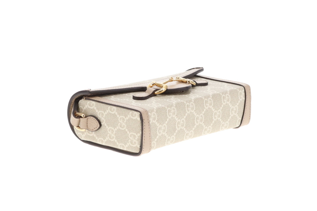 Gucci Horsebit 1955 Mini Bag Beige GG