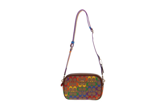 Coach Signature Rainbow Canvas Jamie Camera Bag