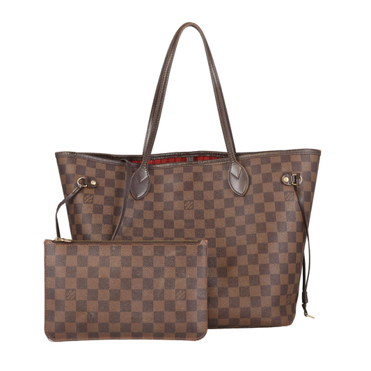 Louis Vuitton Neverfull MM with Pochette in Damier Ebene SF4108 - 2018