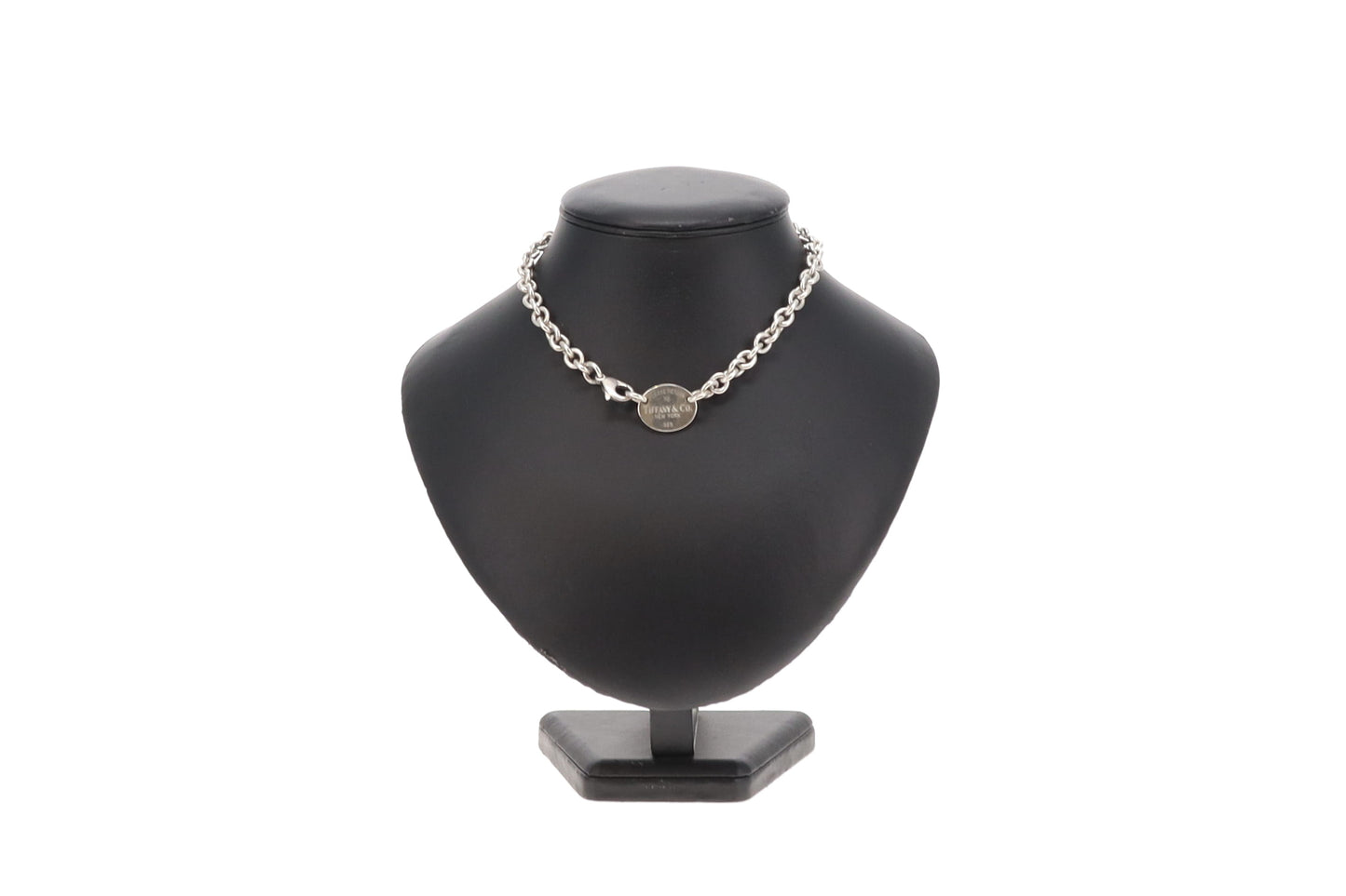 Tiffany & Co RTT Oval Tag Choker Necklace Sterling Silver