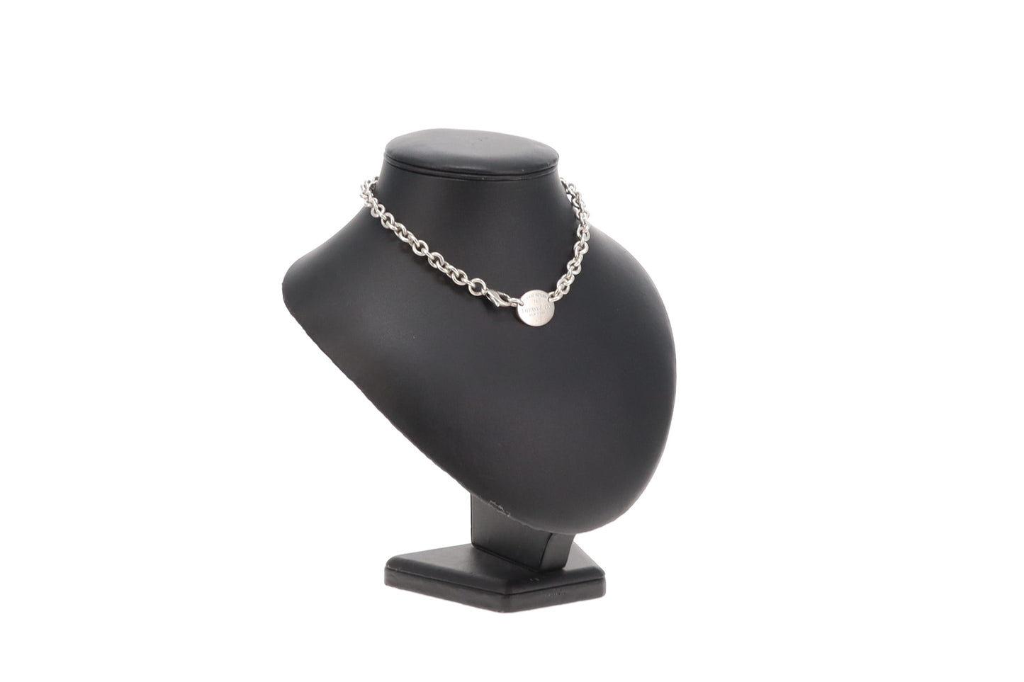 Tiffany & Co RTT Oval Tag Choker Necklace Sterling Silver