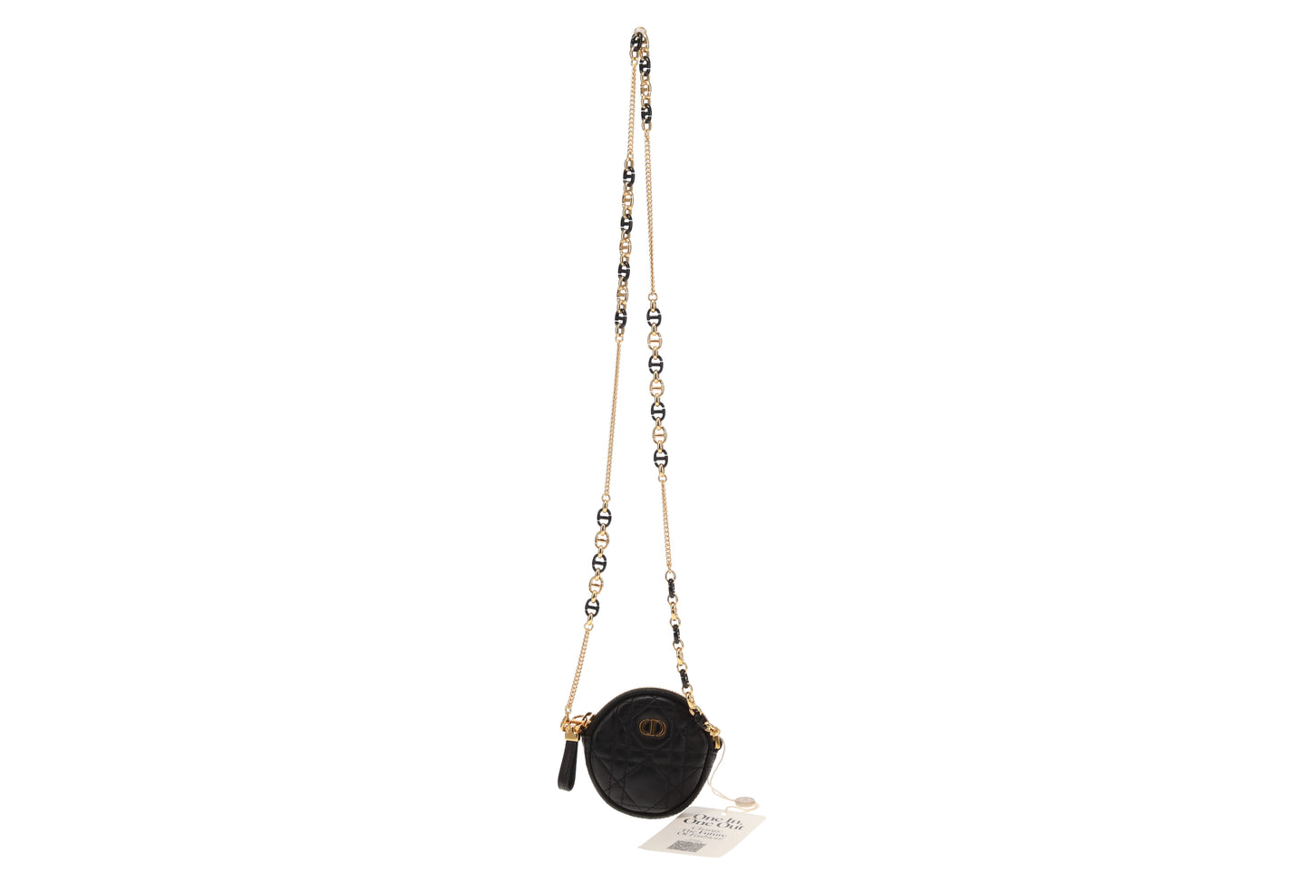 Dior Black Lambskin Mini Cannage Round Caro Crossbody Pouch