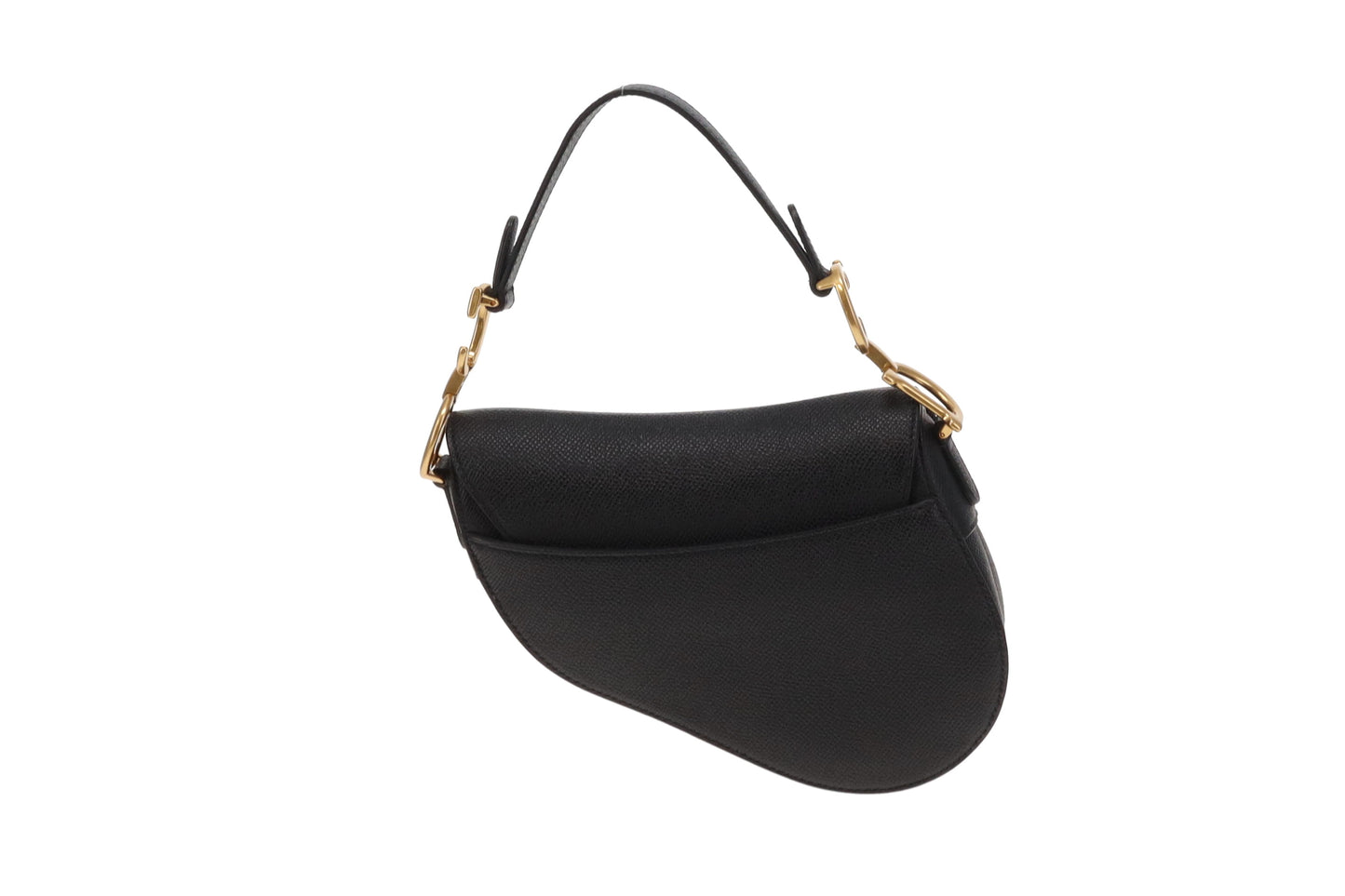 Dior Saddle Bag Mini with Strap Black Leather GHW 2022
