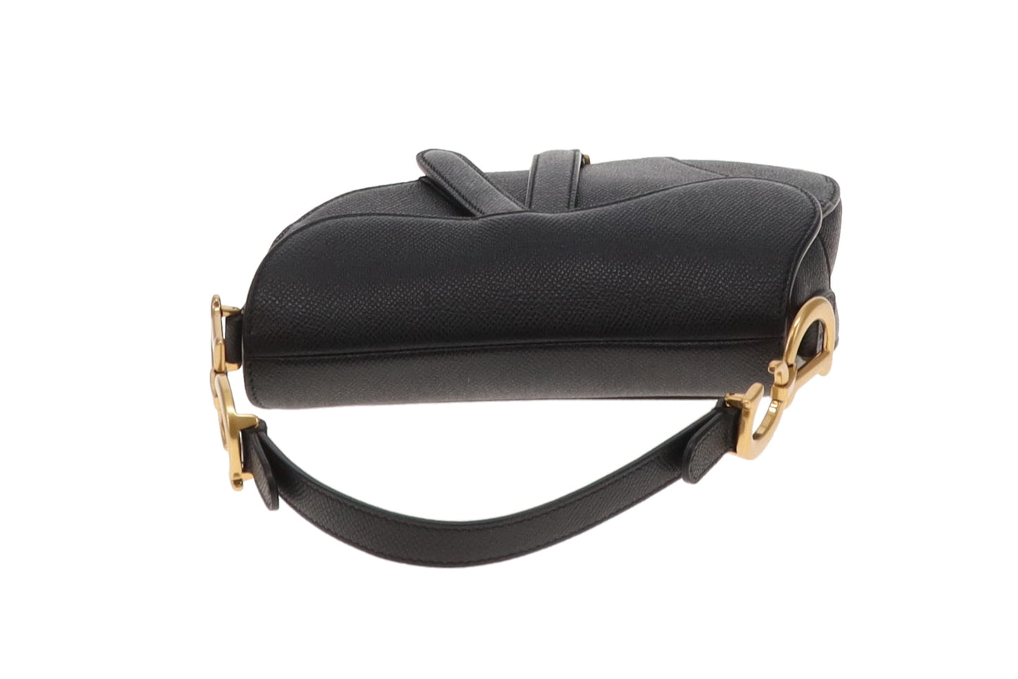 Dior Saddle Bag Mini with Strap Black Leather GHW 2022