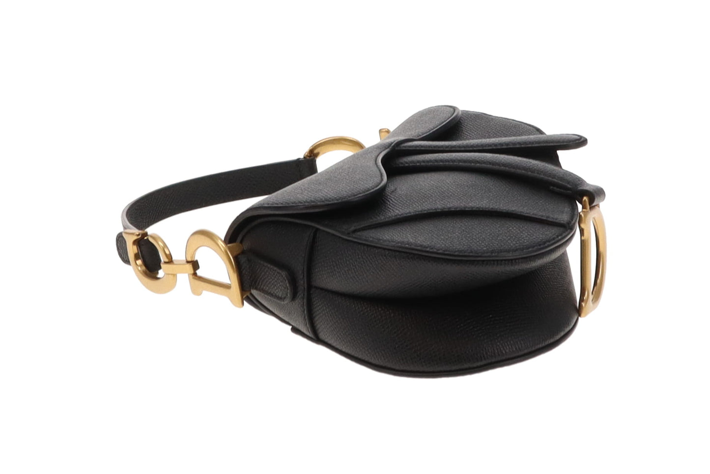 Dior Saddle Bag Mini with Strap Black Leather GHW 2022