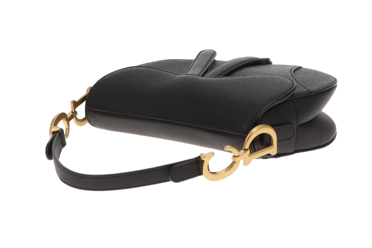 Dior Saddle Bag Mini with Strap Black Leather GHW 2022