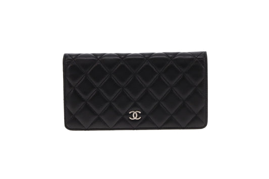 Chanel Yen Wallet Black Lambskin SHW 2006/08