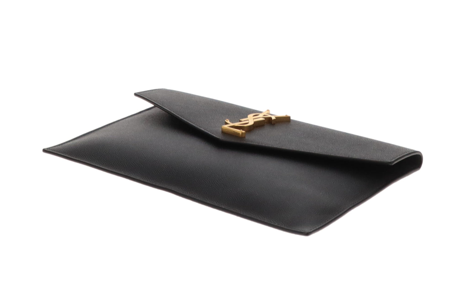 Saint Laurent Uptown Pouch  Black Grain De Poudre GHW