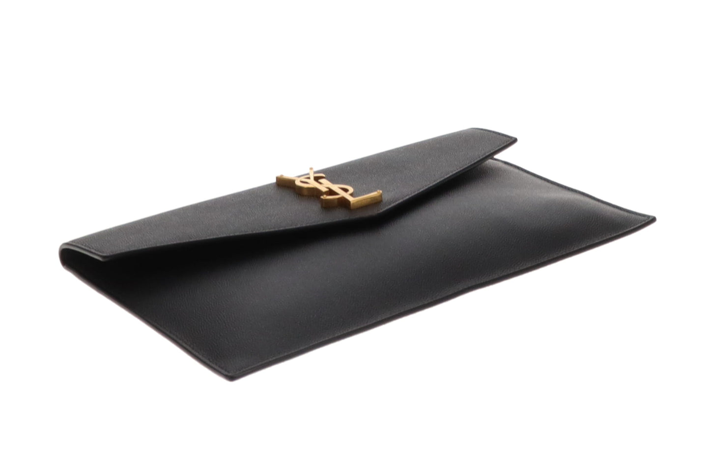 Saint Laurent Uptown Pouch  Black Grain De Poudre GHW
