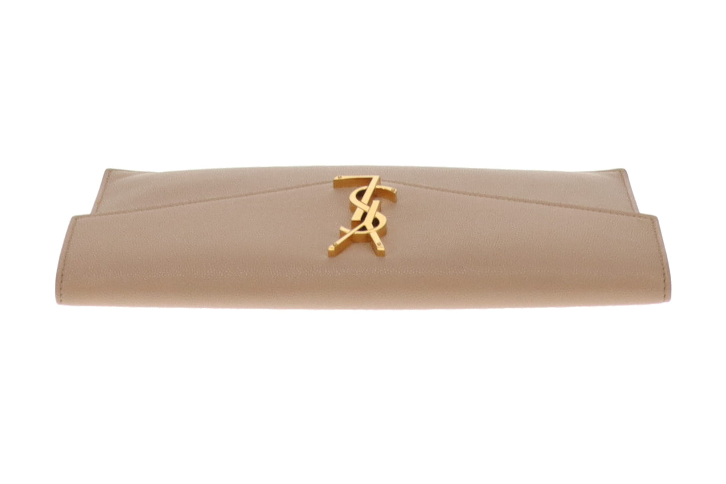 Saint Laurent Uptown Pouch Beige Grain De Poudre GHW