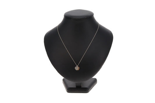 Tiffany & Co Mini Heart Tag RTT Necklace Sterling Silver and Rose Gold