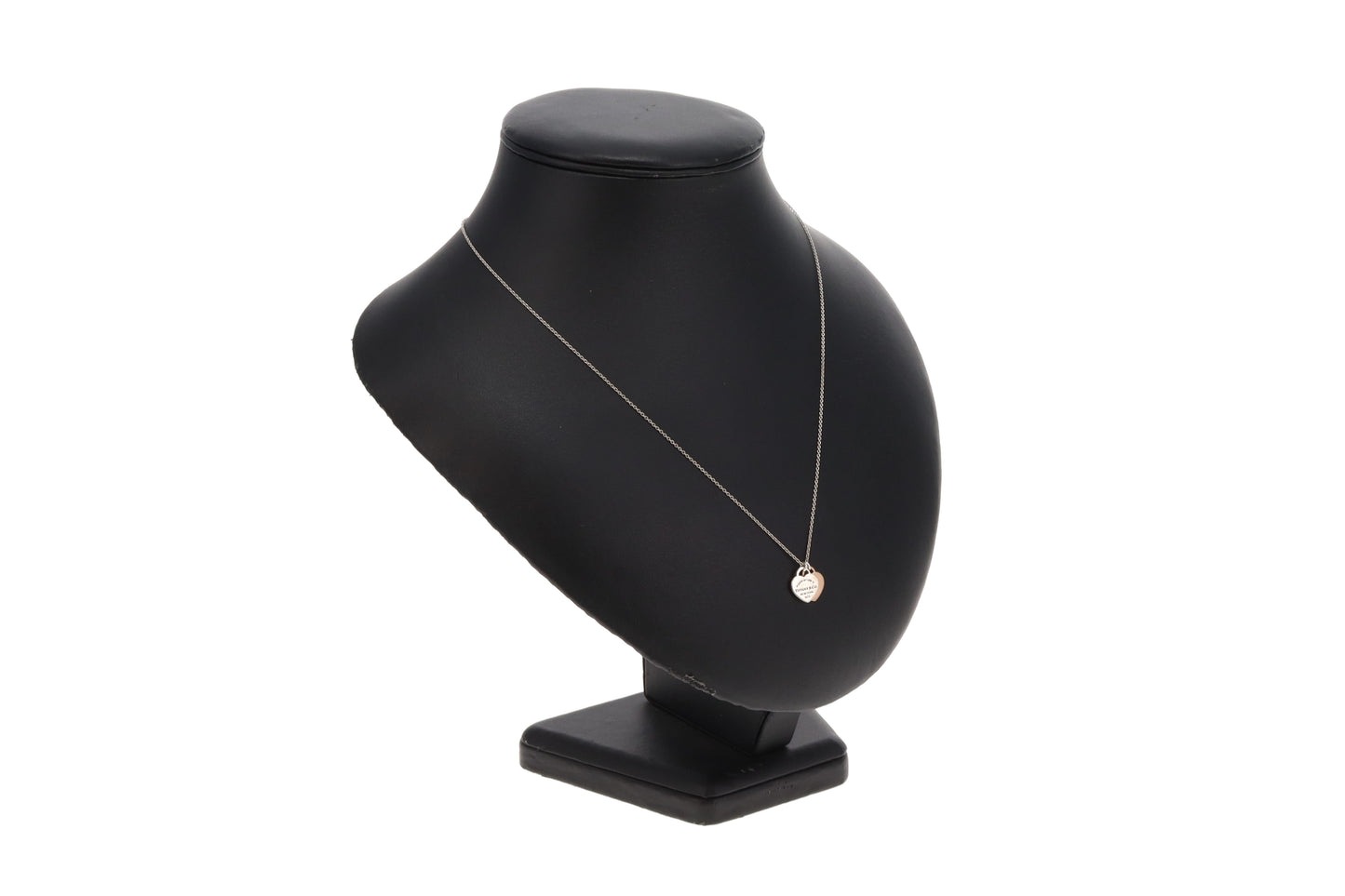 Tiffany & Co Mini Heart Tag RTT Necklace Sterling Silver and Rose Gold