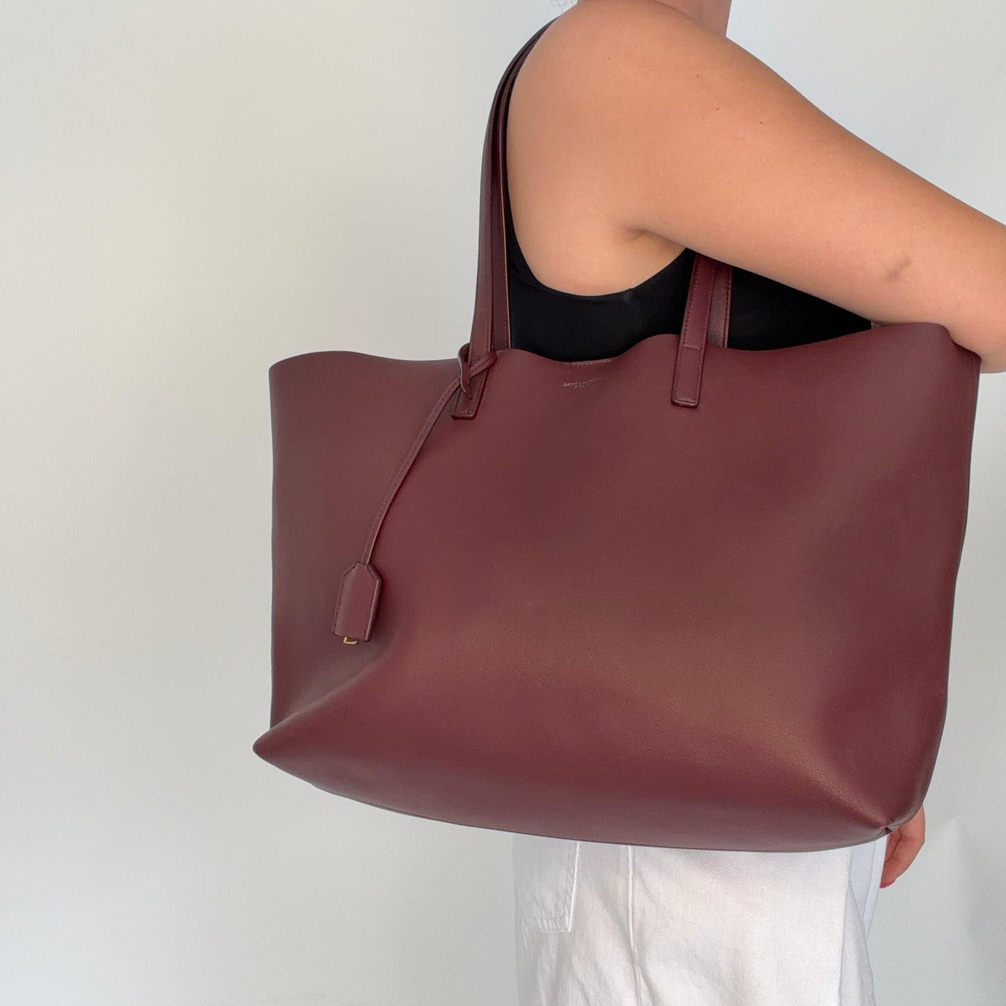 Saint Laurent Shopping Tote East West Burgundy 2020