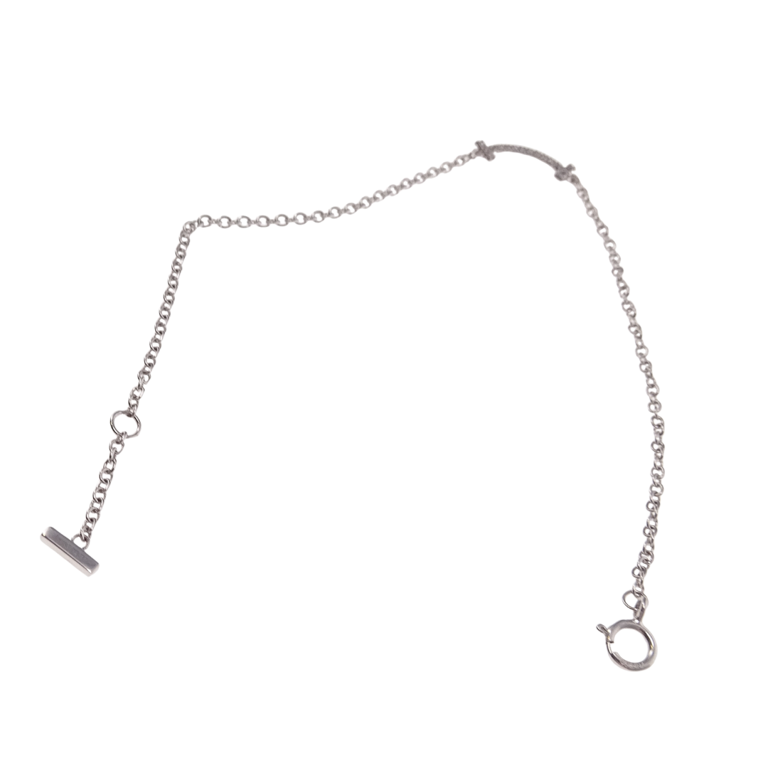 Tiffany & Co T Smile Bracelet In White Gold With Brilliant Diamonds