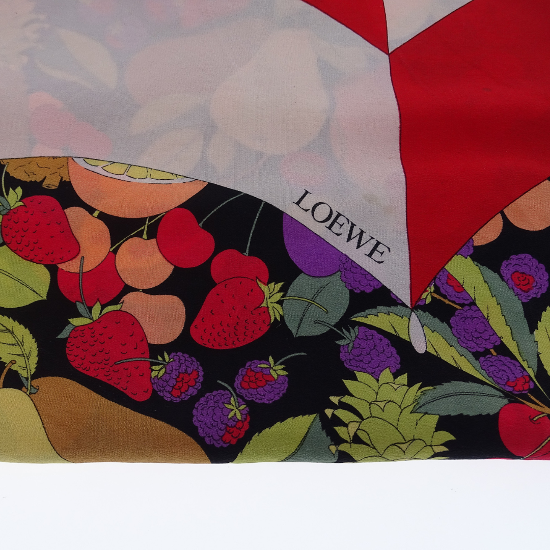 Loewe Vintage Parasol & Fruit Silk Scarf