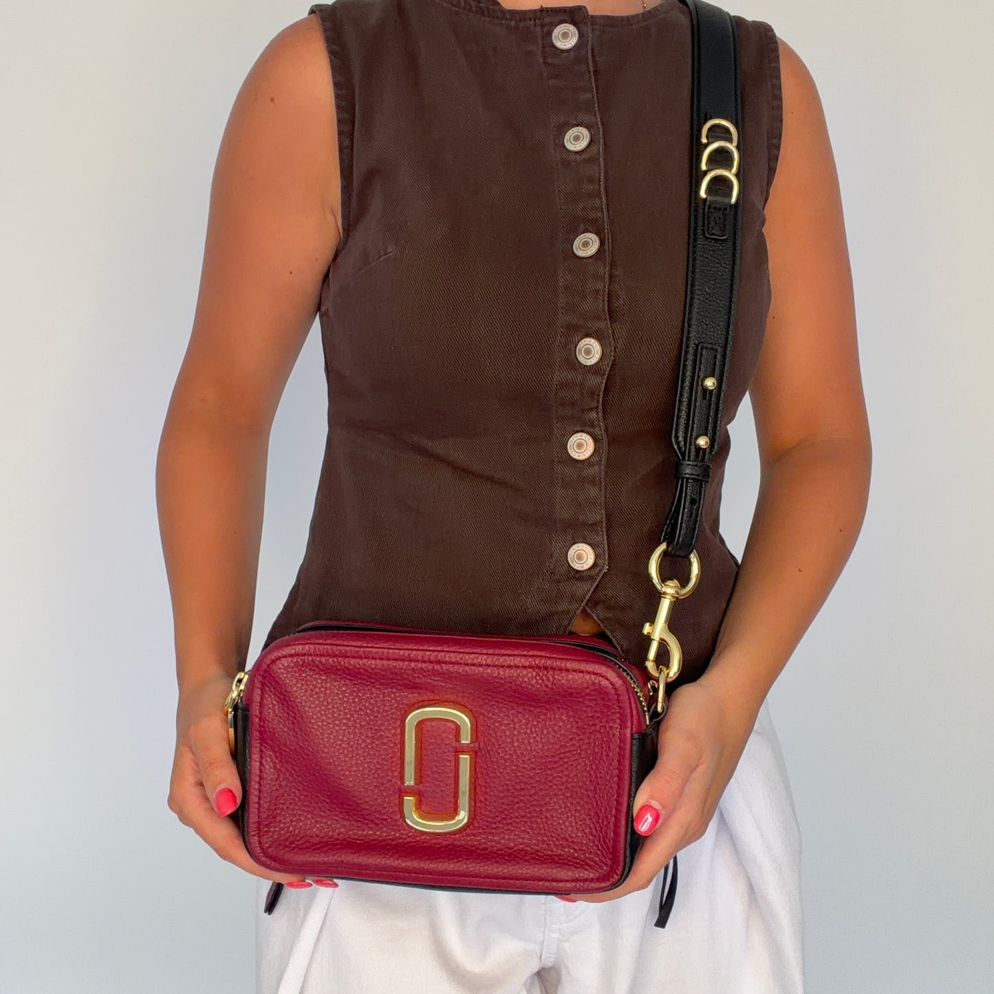 Marc Jacobs Softshot Burgundy/Black Leather