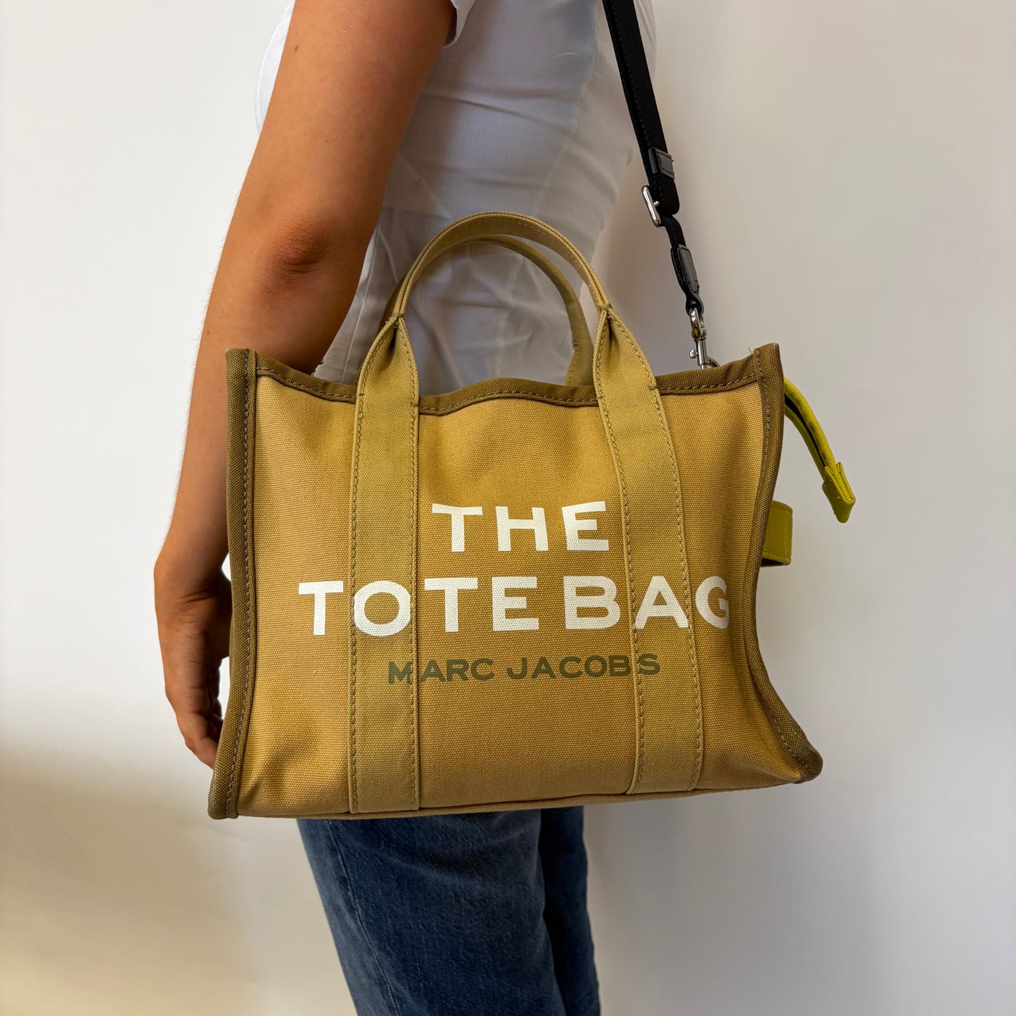 Marc Jacobs The Tote Bag Medium Khaki and Yellow Colourblock