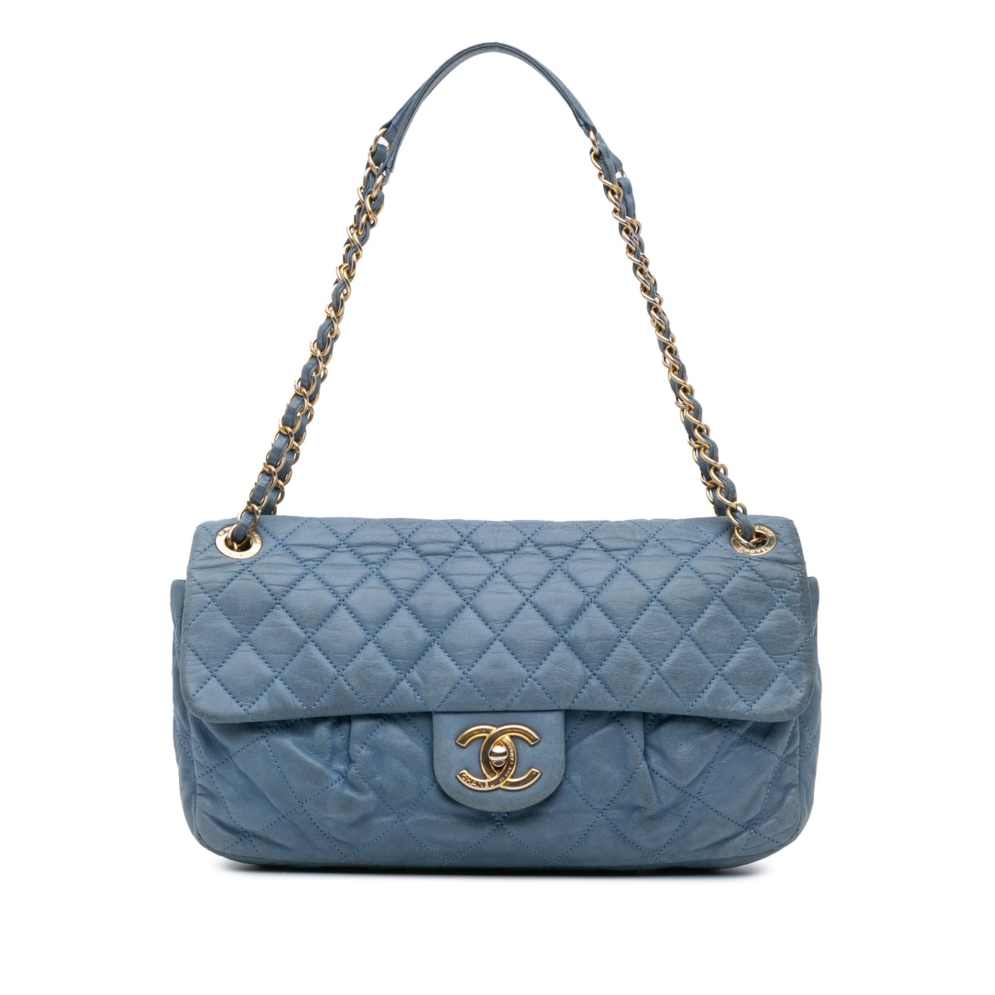 Large Iridescent Calfskin Chic Quilt Flap Image #1