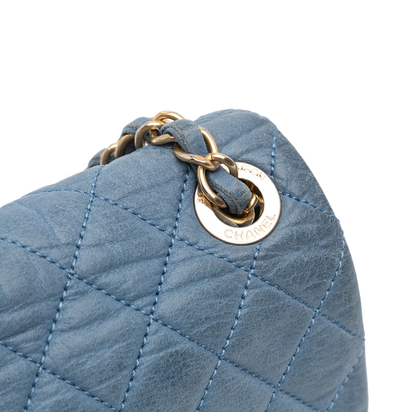 Large Iridescent Calfskin Chic Quilt Flap Image# 8