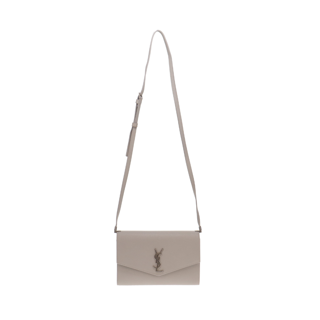Saint Laurent Pale Grey Uptown Mini Strap Bag