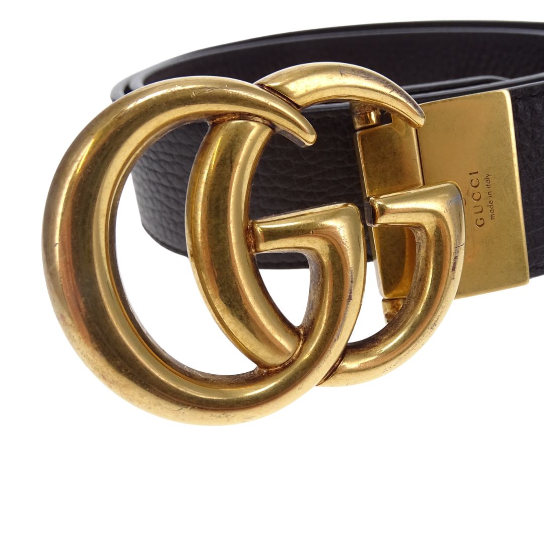 Gucci Belt Black/Brown Reversible GHW (85cm)